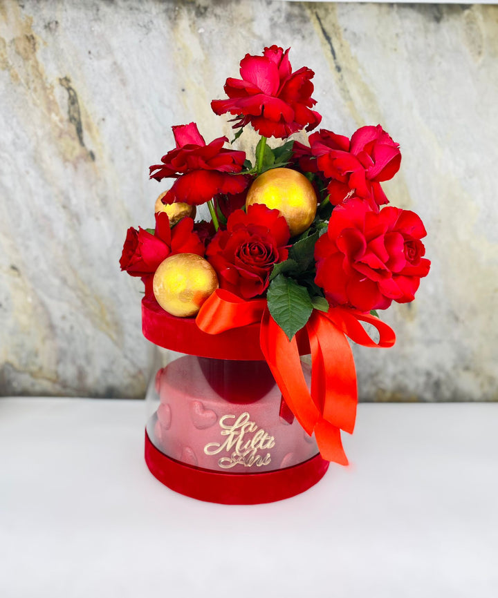 Cake and Flowers Red