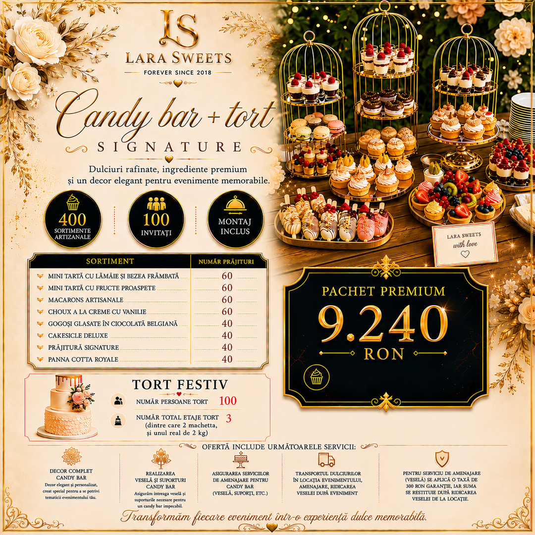 Candy Bar Signature & Tort 100 persoane