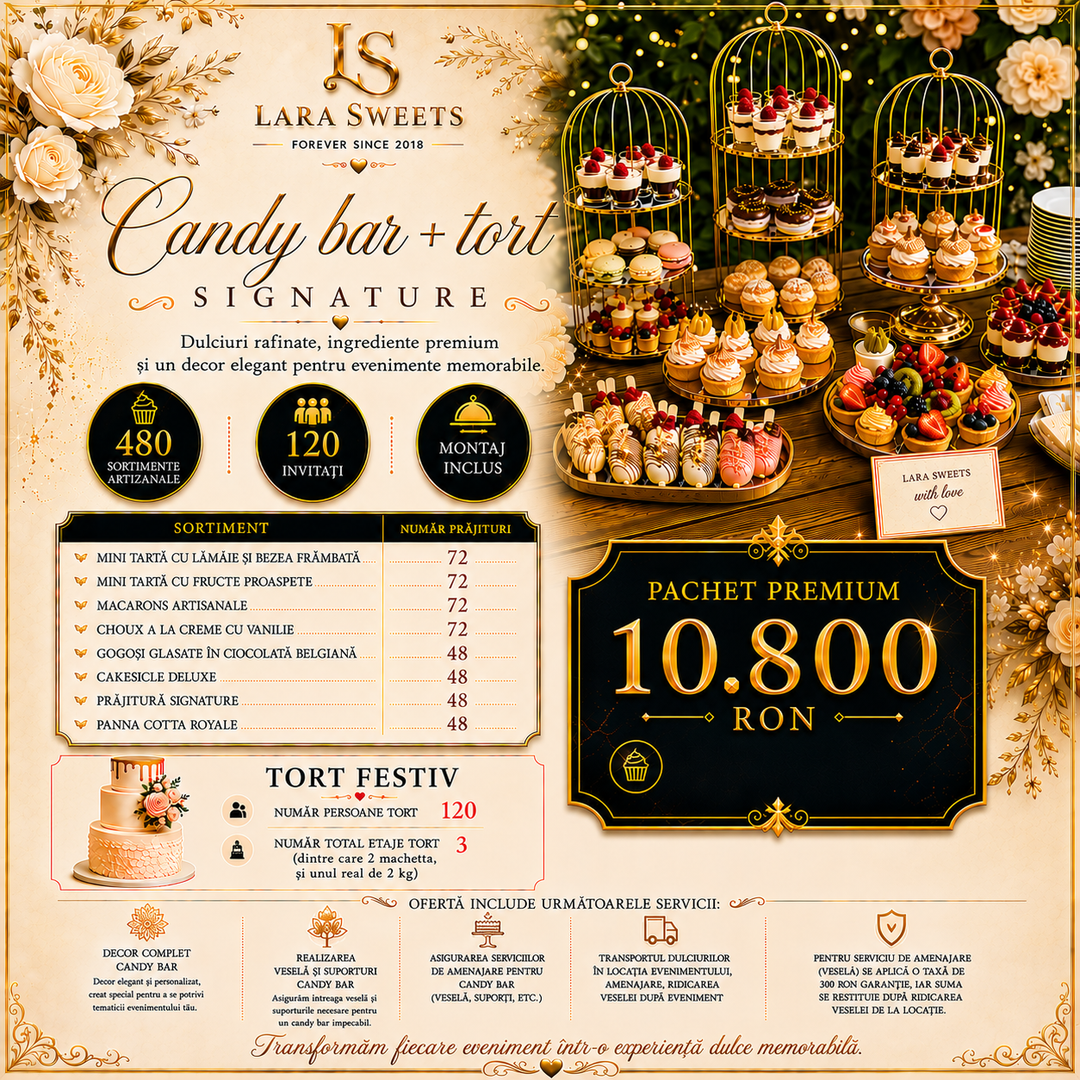 Candy Bar Signature & Tort 120 persoane