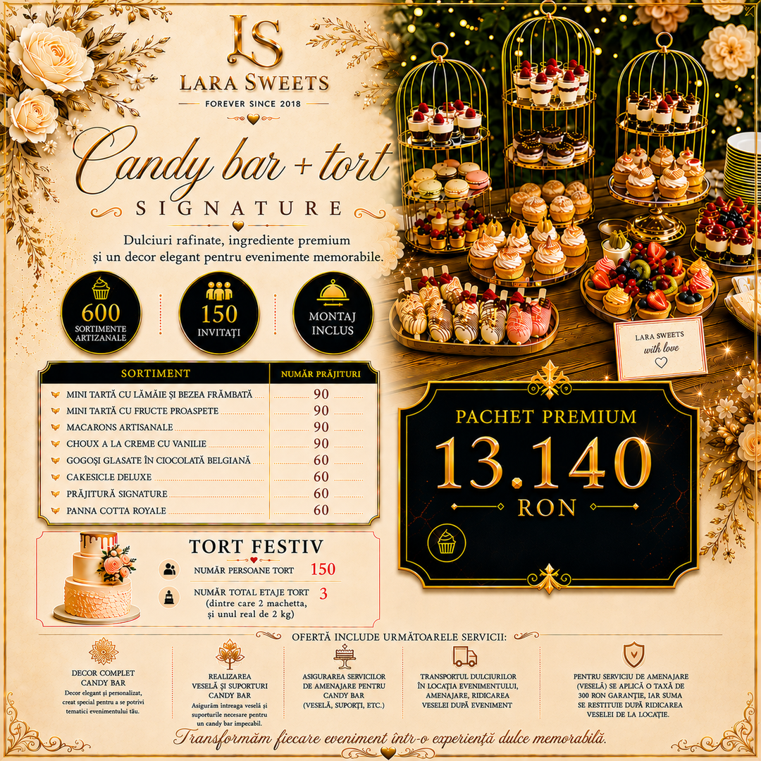 Candy Bar Signature & Tort 150 persoane