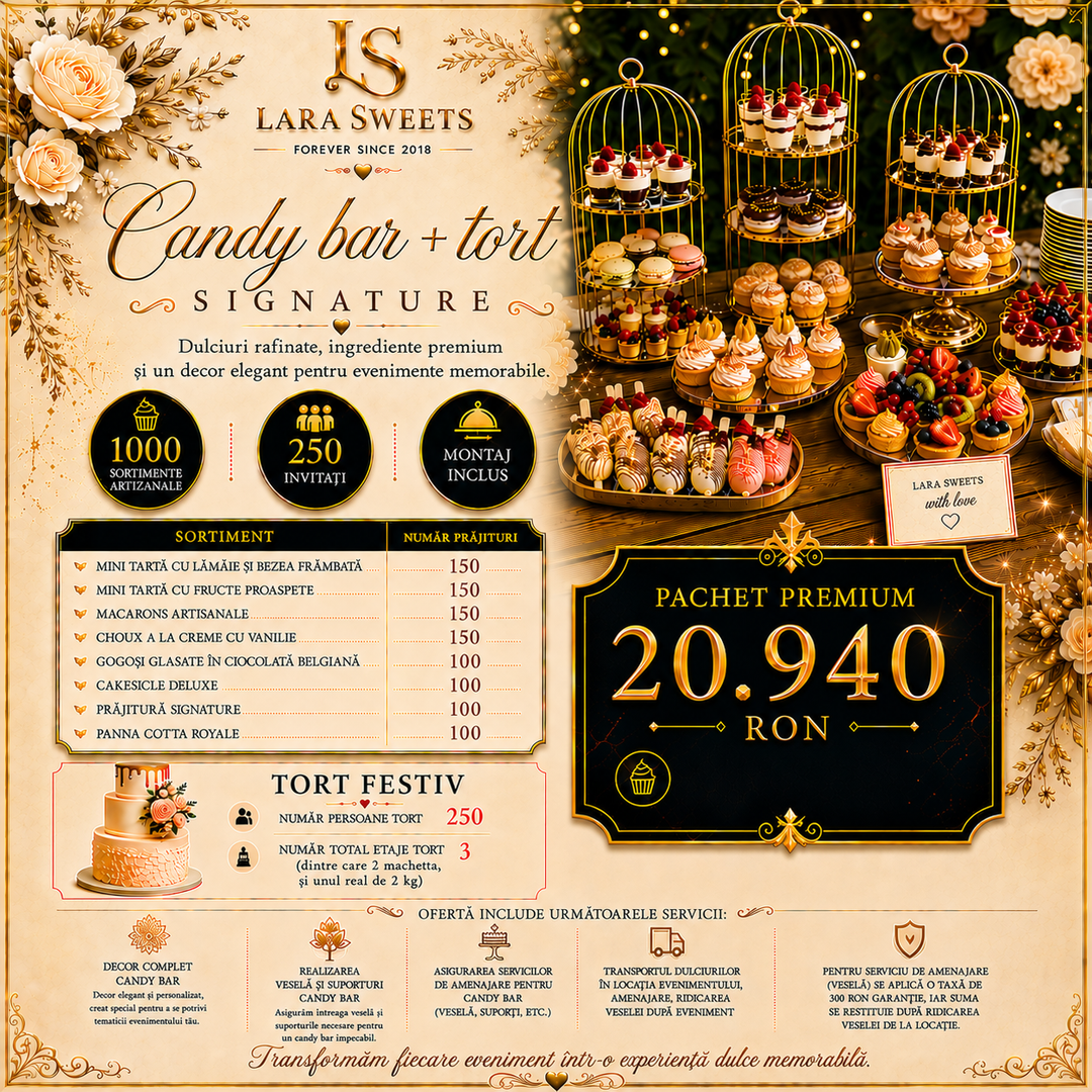 Candy Bar Signature & Tort 250 persoane