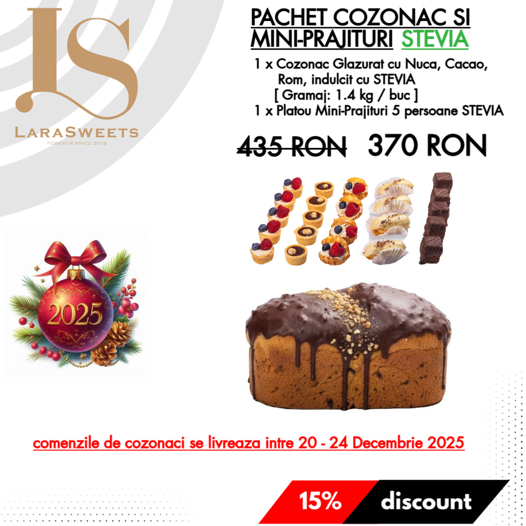 Pachet Cozonac Stevia si Mini-Prajituri Stevia